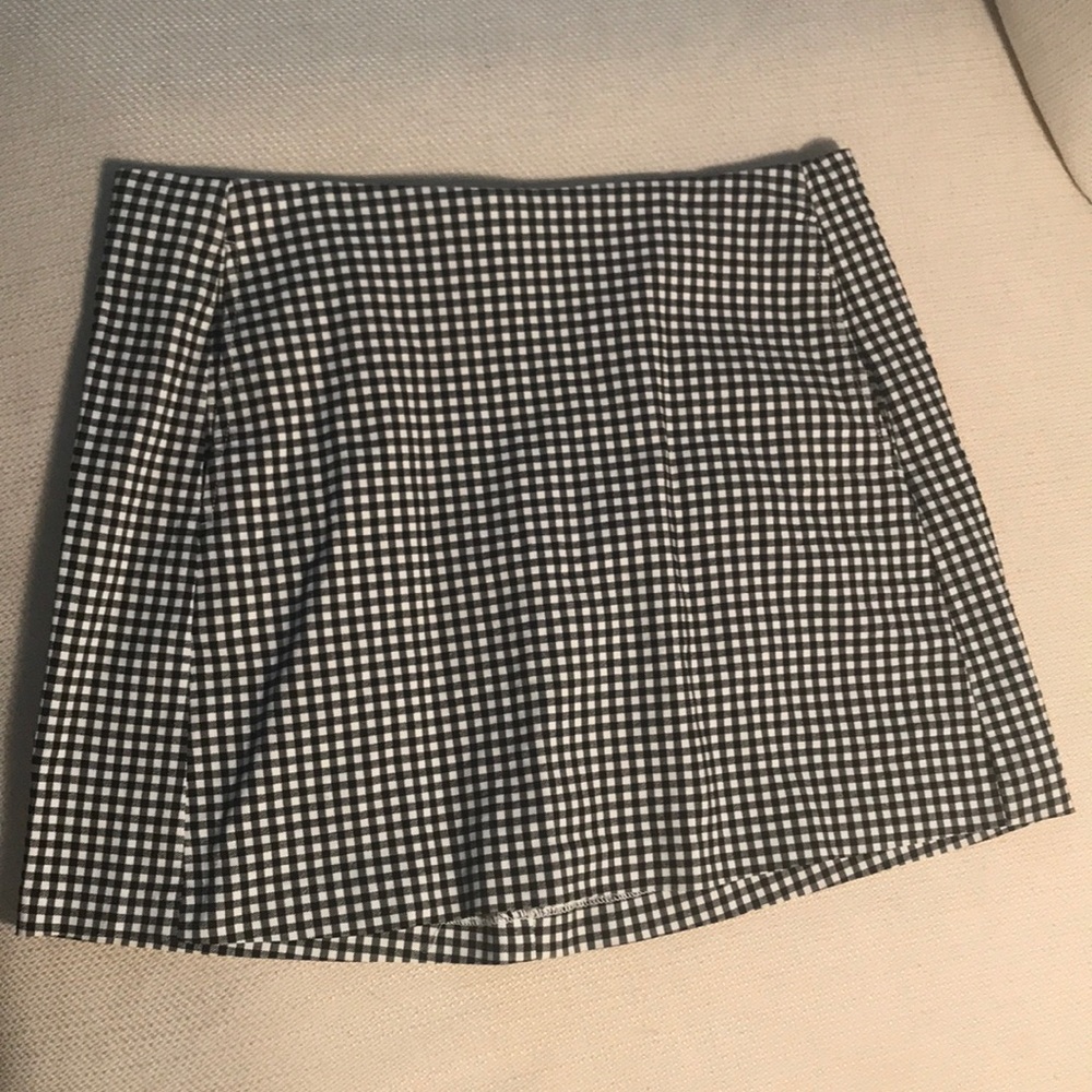 Checkered black and white skirt